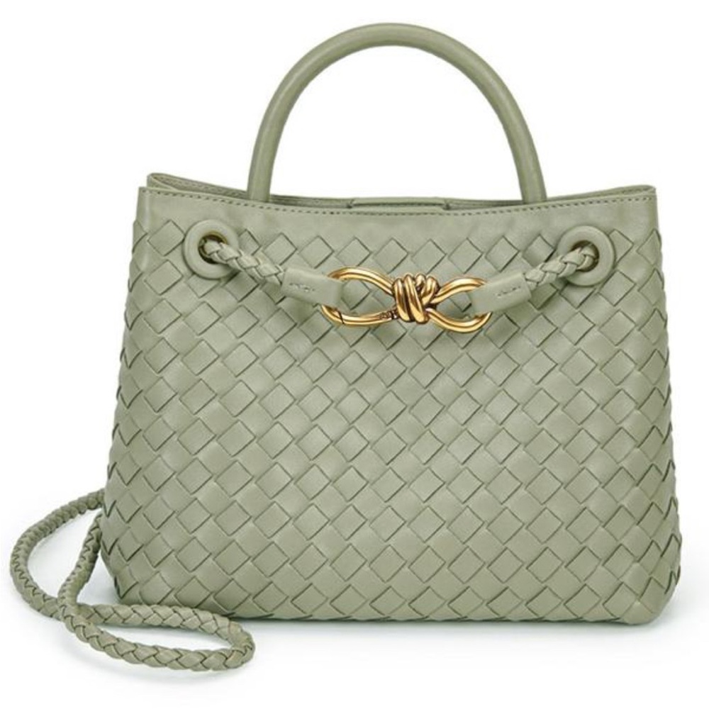 Elegant Green Woven Handbag